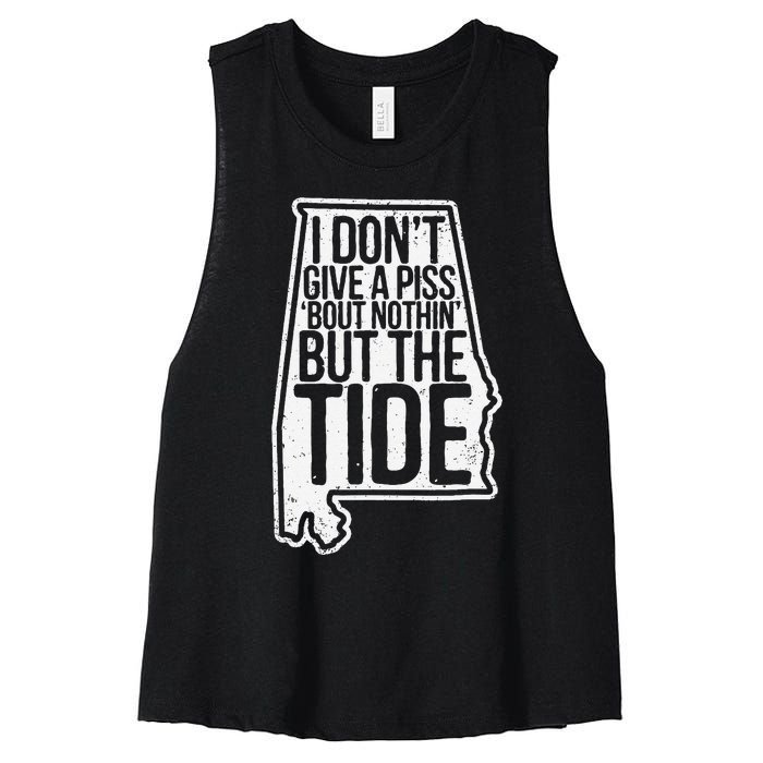 I Don’T Give A Piss About Nothing But The Tide Funny Label Women's Racerback Cropped Tank