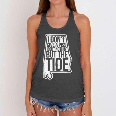 I Don’T Give A Piss About Nothing But The Tide Funny Label Women's Knotted Racerback Tank