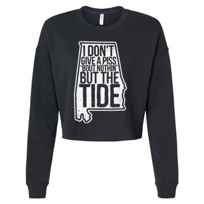 I Don’T Give A Piss About Nothing But The Tide Funny Label Cropped Pullover Crew