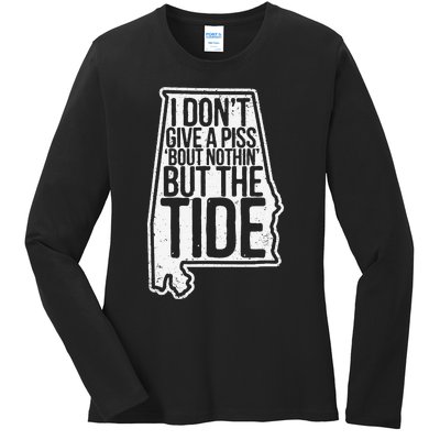 I Don’T Give A Piss About Nothing But The Tide Funny Label Ladies Long Sleeve Shirt