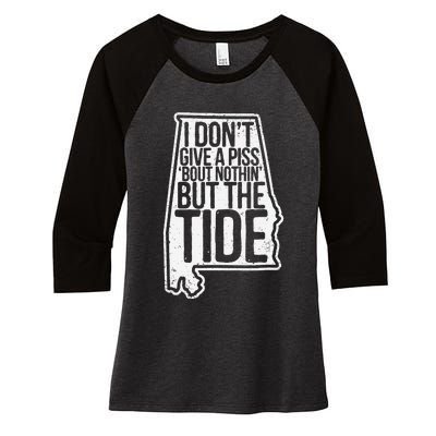 I Don’T Give A Piss About Nothing But The Tide Funny Label Women's Tri-Blend 3/4-Sleeve Raglan Shirt