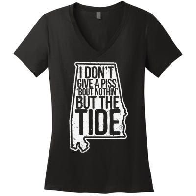 I Don’T Give A Piss About Nothing But The Tide Funny Label Women's V-Neck T-Shirt