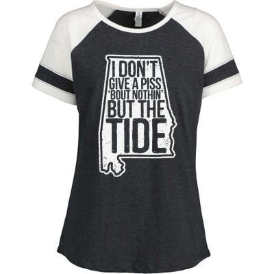 I Don’T Give A Piss About Nothing But The Tide Funny Label Enza Ladies Jersey Colorblock Tee