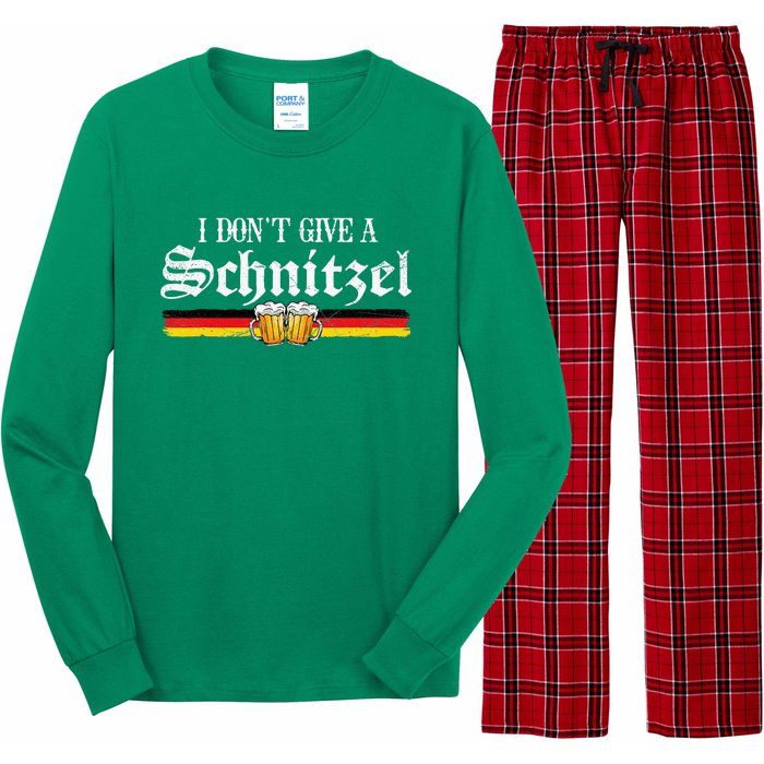 I Dont Give A Schnitzel Funny Oktoberfest German Long Sleeve Pajama Set