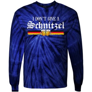 I Dont Give A Schnitzel Funny Oktoberfest German Tie-Dye Long Sleeve Shirt