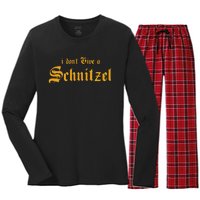 I DonT Give A Schnitzel Women's Long Sleeve Flannel Pajama Set 