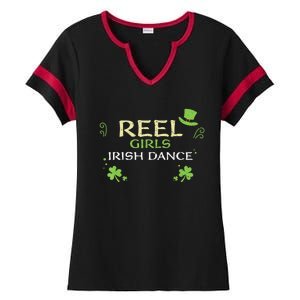 Irish Dance Girl Colors St Patricks Day Ceili Dancer Girl Ladies Halftime Notch Neck Tee