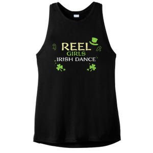 Irish Dance Girl Colors St Patricks Day Ceili Dancer Girl Ladies PosiCharge Tri-Blend Wicking Tank