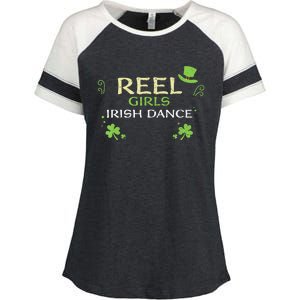 Irish Dance Girl Colors St Patricks Day Ceili Dancer Girl Enza Ladies Jersey Colorblock Tee