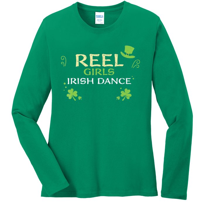 Irish Dance Girl Colors St Patricks Day Ceili Dancer Girl Ladies Long Sleeve Shirt