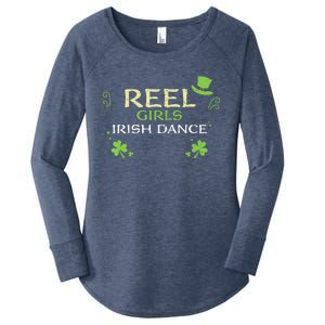 Irish Dance Girl Colors St Patricks Day Ceili Dancer Girl Women's Perfect Tri Tunic Long Sleeve Shirt