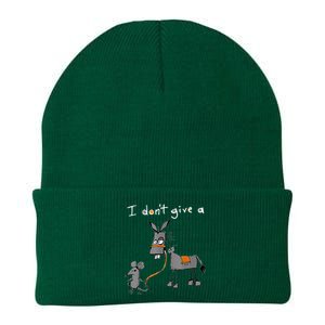 I Dont Give A Rats Ass Mouse Walking Donkey Knit Cap Winter Beanie