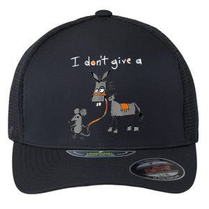 I Dont Give A Rats Ass Mouse Walking Donkey Flexfit Unipanel Trucker Cap