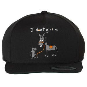 I Dont Give A Rats Ass Mouse Walking Donkey Wool Snapback Cap