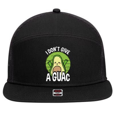 I Don't Give A Guac Funny Avocado Cool Gift 7 Panel Mesh Trucker Snapback Hat