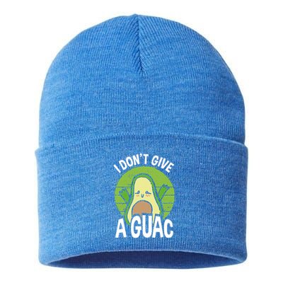 I Don't Give A Guac Funny Avocado Cool Gift Sustainable Knit Beanie