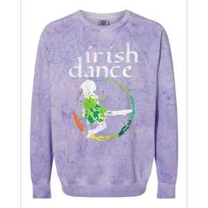 Irish Dance Girl Colors St Patricks Day Ceili Dancer Girl Colorblast Crewneck Sweatshirt