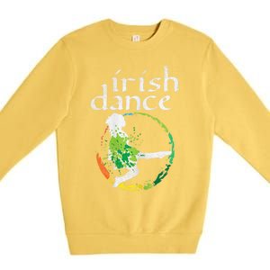 Irish Dance Girl Colors St Patricks Day Ceili Dancer Girl Premium Crewneck Sweatshirt