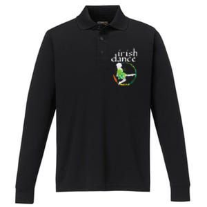 Irish Dance Girl Colors St Patricks Day Ceili Dancer Girl Performance Long Sleeve Polo