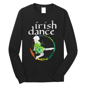 Irish Dance Girl Colors St Patricks Day Ceili Dancer Girl Long Sleeve Shirt