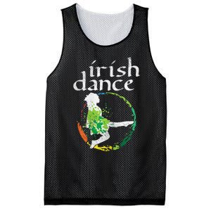 Irish Dance Girl Colors St Patricks Day Ceili Dancer Girl Mesh Reversible Basketball Jersey Tank