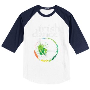 Irish Dance Girl Colors St Patricks Day Ceili Dancer Girl Baseball Sleeve Shirt