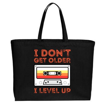 I Don't Get Older I Level Up Funny Cotton Canvas Jumbo Tote