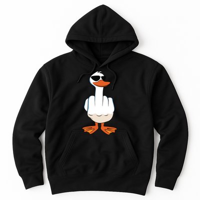 I Dont Give A Duck Funny Middle Finger Offensive Rude Duck Hoodie