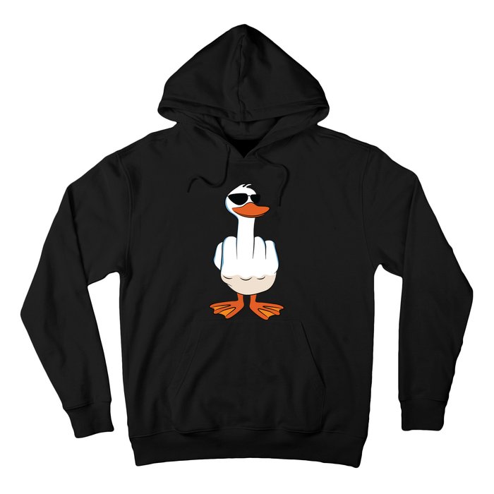 I Dont Give A Duck Funny Middle Finger Offensive Rude Duck Hoodie