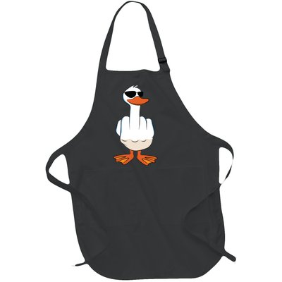 I Dont Give A Duck Funny Middle Finger Offensive Rude Duck Full-Length Apron With Pockets