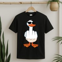 I Dont Give A Duck Funny Middle Finger Offensive Rude Duck T-Shirt