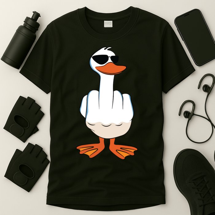 I Dont Give A Duck Funny Middle Finger Offensive Rude Duck T-Shirt