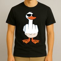 I Dont Give A Duck Funny Middle Finger Offensive Rude Duck T-Shirt