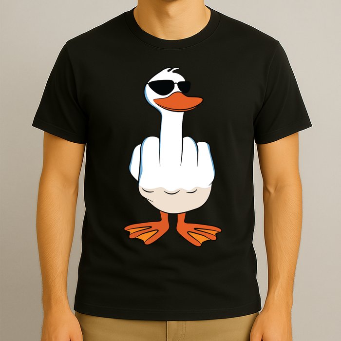 I Dont Give A Duck Funny Middle Finger Offensive Rude Duck T-Shirt