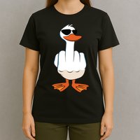 I Dont Give A Duck Funny Middle Finger Offensive Rude Duck T-Shirt