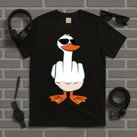 I Dont Give A Duck Funny Middle Finger Offensive Rude Duck T-Shirt