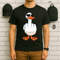 I Dont Give A Duck Funny Middle Finger Offensive Rude Duck T-Shirt