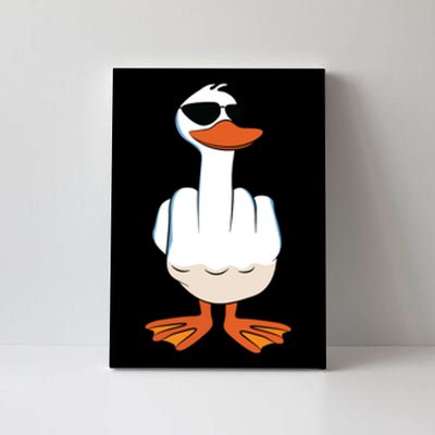 I Dont Give A Duck Funny Middle Finger Offensive Rude Duck Canvas