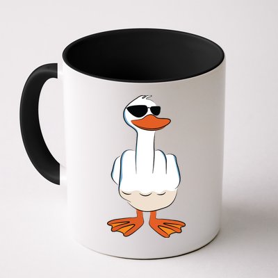 I Dont Give A Duck Funny Middle Finger Offensive Rude Duck Coffee Mug