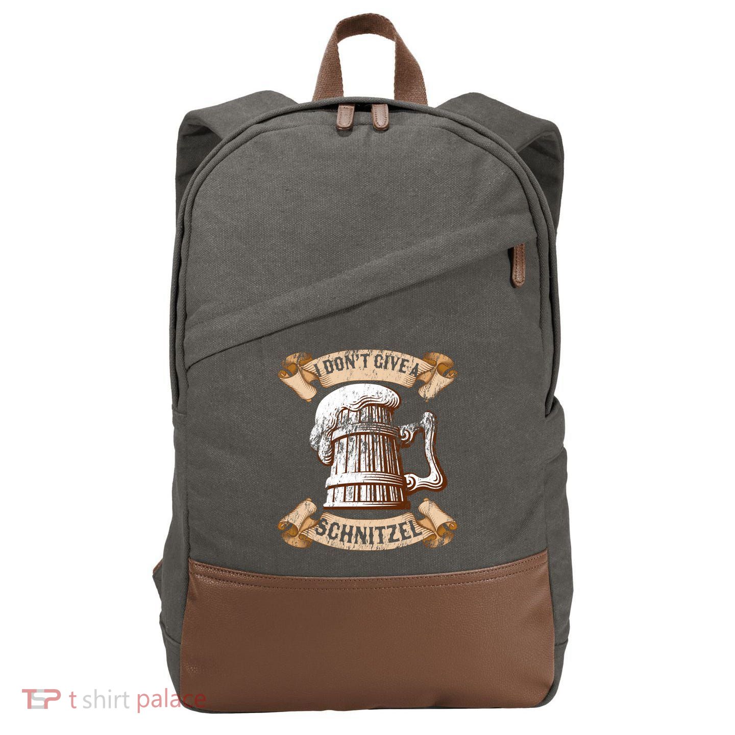 I Don't Give A Schnitzel Oktoberfest Germany Cotton Canvas Backpack
