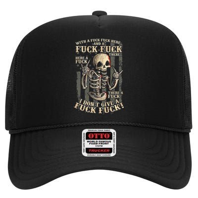 I Dont Give A Fuck Fuck High Crown Mesh Back Trucker Hat