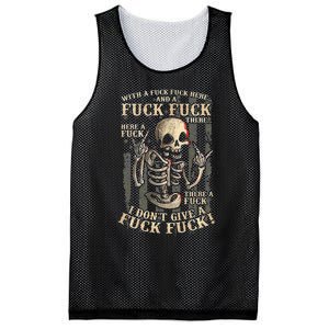 I Dont Give A Fuck Fuck Mesh Reversible Basketball Jersey Tank