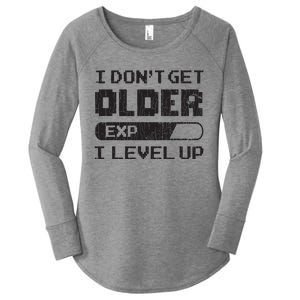 I Dont Get Older I Level Up Funny Gamer Gaming Graphic Women's Perfect Tri Tunic Long Sleeve Shirt