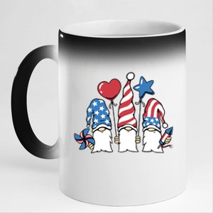 Independence Day Gnome 11oz Black Color Changing Mug