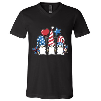 Independence Day Gnome V-Neck T-Shirt