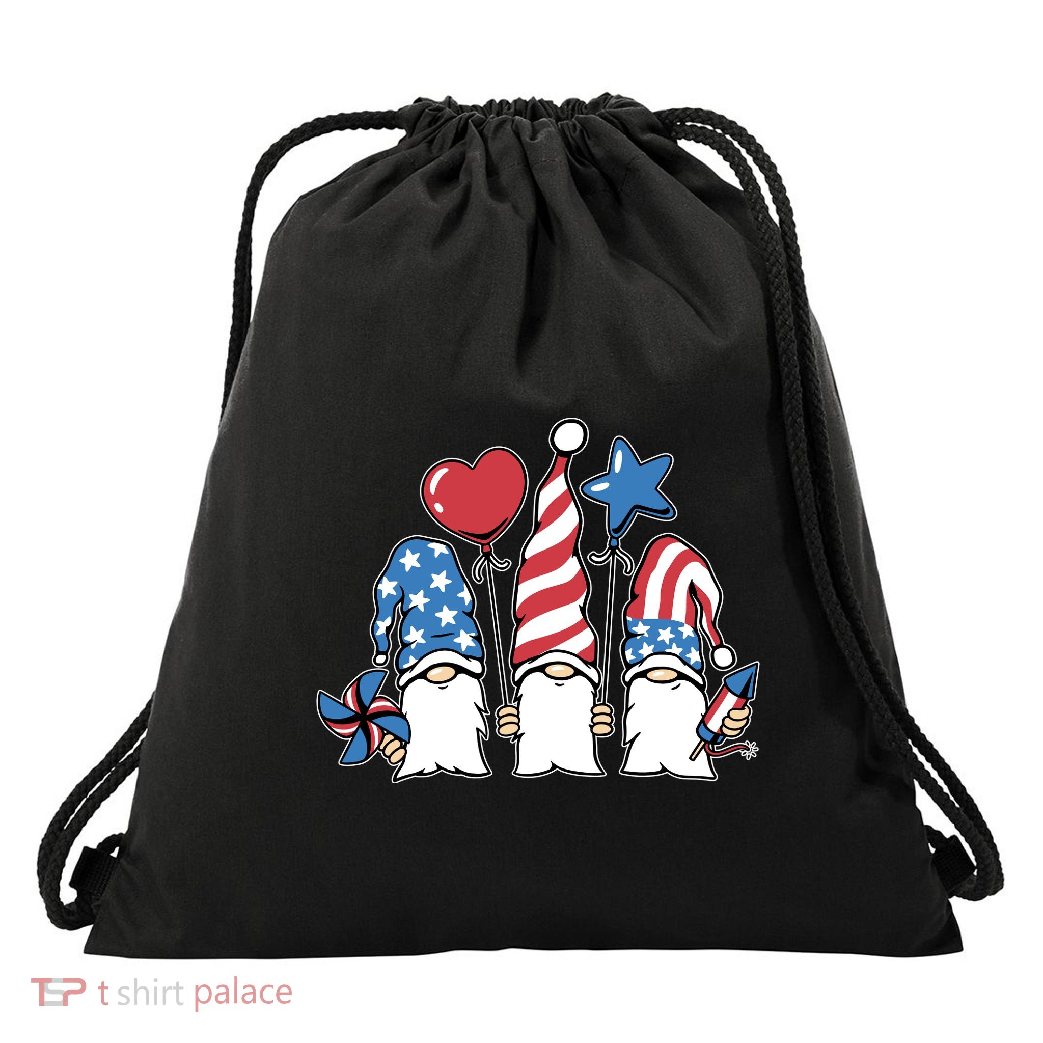 Independence Day Gnome Drawstring Bag