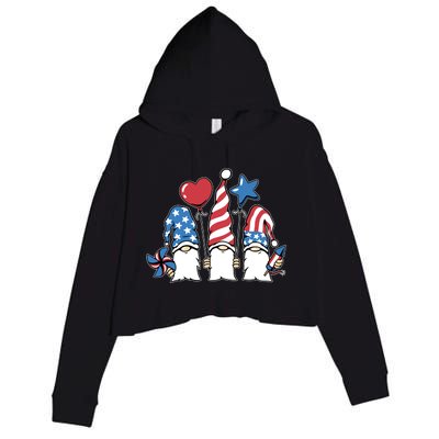 Independence Day Gnome Crop Fleece Hoodie