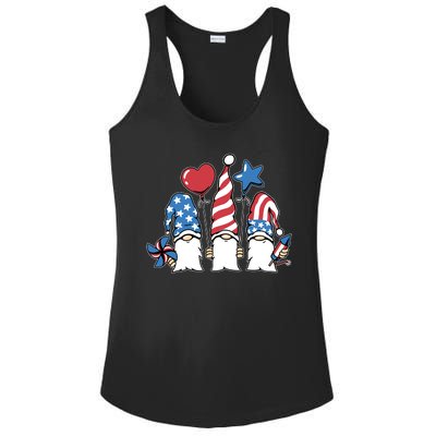 Independence Day Gnome Ladies PosiCharge Competitor Racerback Tank