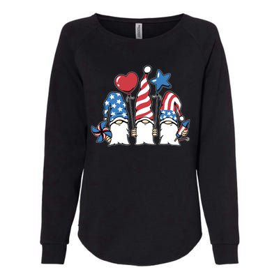 Independence Day Gnome Womens California Wash Sweatshirt