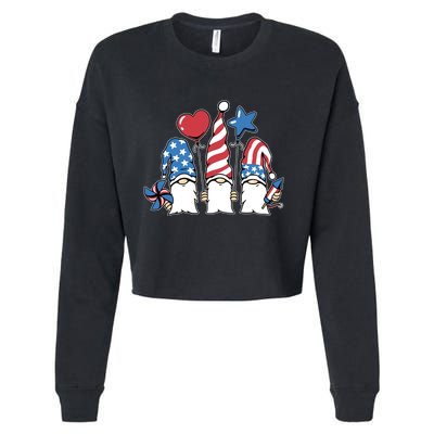 Independence Day Gnome Cropped Pullover Crew